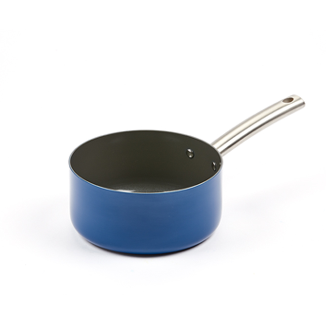 Emeril Lagasse Premium Ceramic Nonstick Cookware 1.5 QT Sauce Pan With Lid  Blue