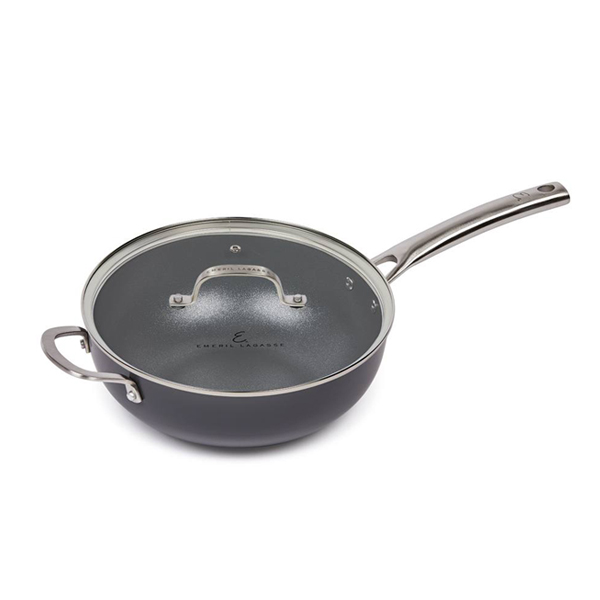 Emeril Everyday Emeril Lagasse Forever Pans, Hard-Anodized Nonstick, Black  (8 and 12 Inch Fry Pans)